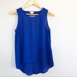 C Royal Blue Keyhole Back Top Sz Small